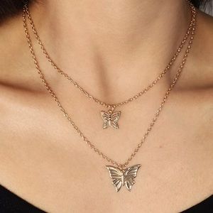 Layered butterfly necklace